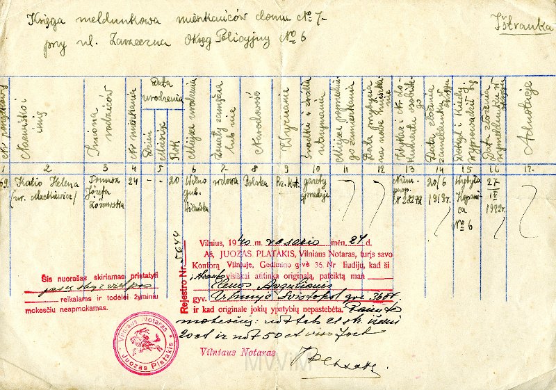 KKE 5783-3.jpg - (litewski-polski) Dok. Meldunki Bronisława i Heleny Awgul, Wilno, 8 IV 1940 r./24 II 1940 r.
